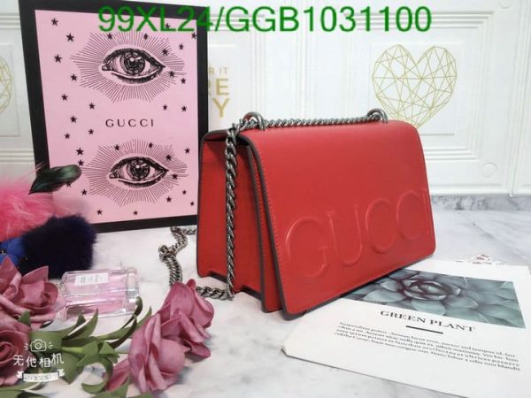 Gucci Embossed AAA+ Replica Leather Luxury Chain Bag GGB1031100482