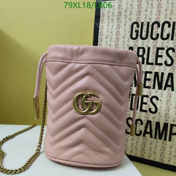 Gucci AAA+ Replica GG Marmont Mini Bucket Bag LB06523985746