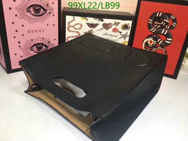 Gucci AAA+ Replica Leather Embossed Logo Tote Bag LB99635124785