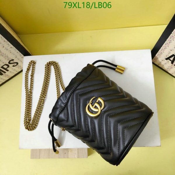 Gucci AAA+ Replica GG Marmont Mini Bucket Bag LB06523985746