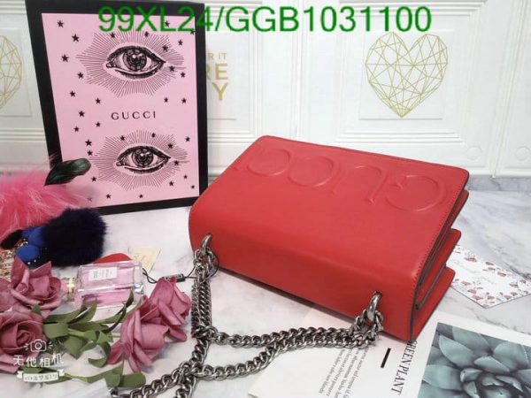 Gucci Embossed AAA+ Replica Leather Luxury Chain Bag GGB1031100482