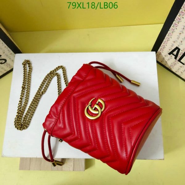 Gucci AAA+ Replica GG Marmont Mini Bucket Bag LB06523985746