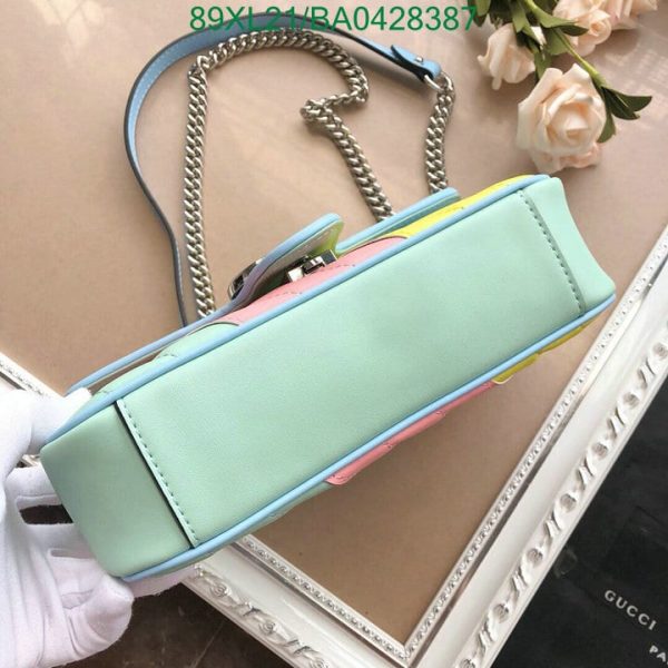 Gucci AAA+ Replica GG Marmont Flap Rainbow Crossbody Bag BA04283879821