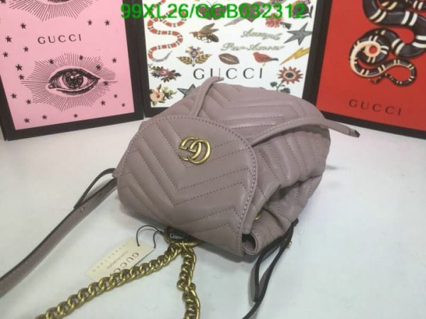 Gucci AAA+ Replica GG Marmont Leather Mini Backpack GGB0323124853