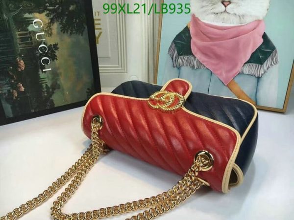 Gucci AAA+ GG Replica Black & White Marmont Bag LB93598314287