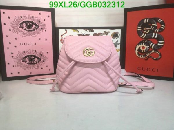 Gucci AAA+ Replica GG Marmont Leather Mini Backpack GGB0323124853