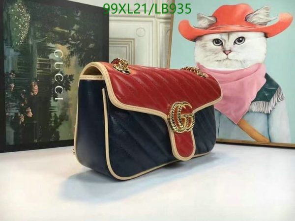 Gucci AAA+ GG Replica Black & White Marmont Bag LB93598314287