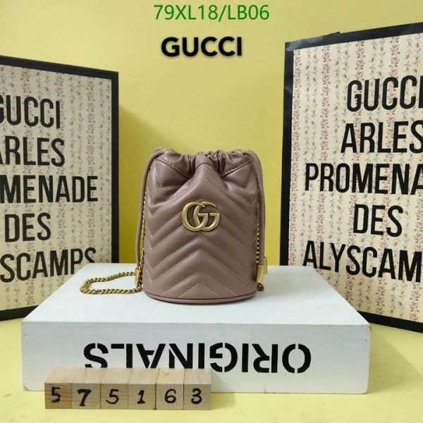 Gucci AAA+ Replica GG Marmont Mini Bucket Bag LB06523985746