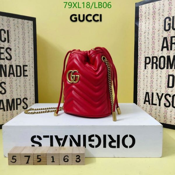 Gucci AAA+ Replica GG Marmont Mini Bucket Bag LB06523985746