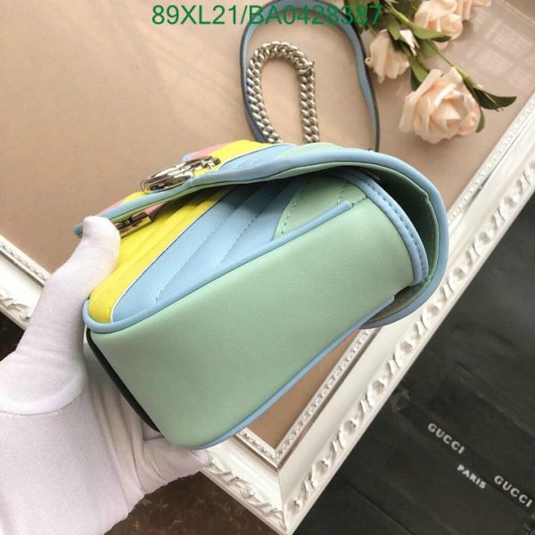 Gucci AAA+ Replica GG Marmont Flap Rainbow Crossbody Bag BA04283879821