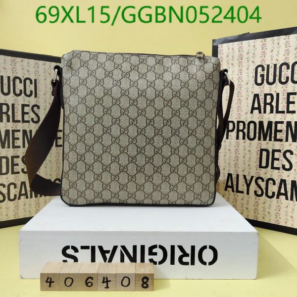 Gucci AAA+ Replica Front Zip Flat Messenger Bag GGBN052450452