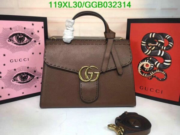 Gucci AAA+ Replica Multicolor GG Marmont Top Handle Bag GGB0323144638