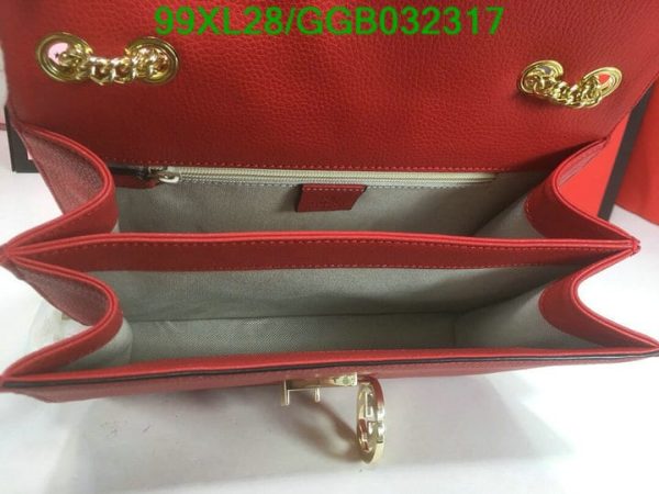 Gucci GG AAA+ Replica Leather Lock Chain Crossbody Bag GGB0323174631