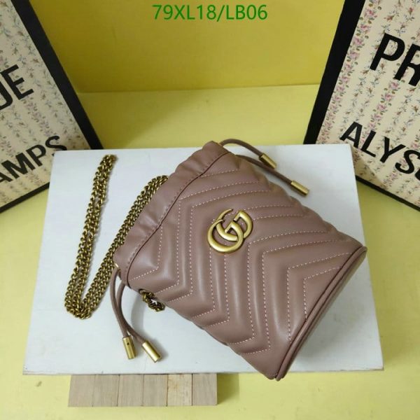 Gucci AAA+ Replica GG Marmont Mini Bucket Bag LB06523985746