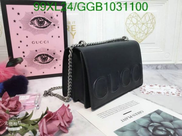 Gucci Embossed AAA+ Replica Leather Luxury Chain Bag GGB1031100482