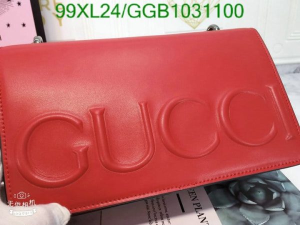 Gucci Embossed AAA+ Replica Leather Luxury Chain Bag GGB1031100482