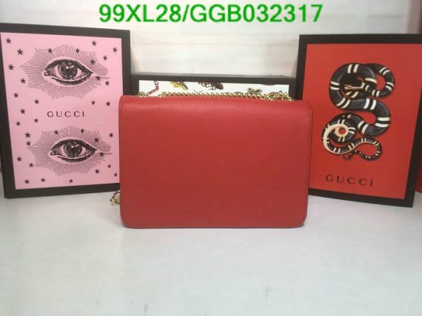 Gucci GG AAA+ Replica Leather Lock Chain Crossbody Bag GGB0323174631