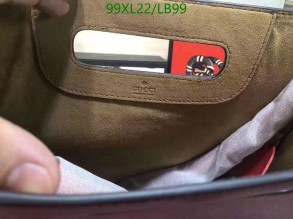 Gucci AAA+ Replica Leather Embossed Logo Tote Bag LB99635124785