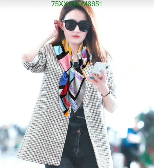 Chanel Replica Silk CC Logo Square Multicolor Scarf