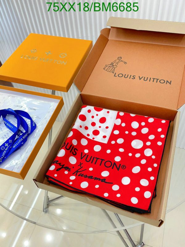 Louis Vuitton Replica LV x YK Kusama Infinity Dots Scarf Red White