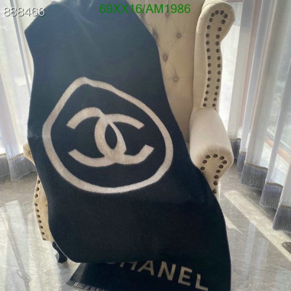 Chanel Replica Large CC Scarf Stole Black White