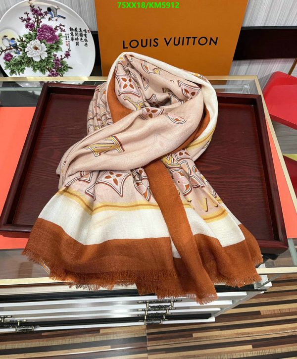 Louis Vuitton Replica Cashmere Monogram Cascade 90 Square Scarf