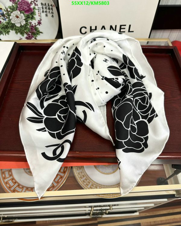 Chanel Replica Coco Camellia Silk Square Scarf