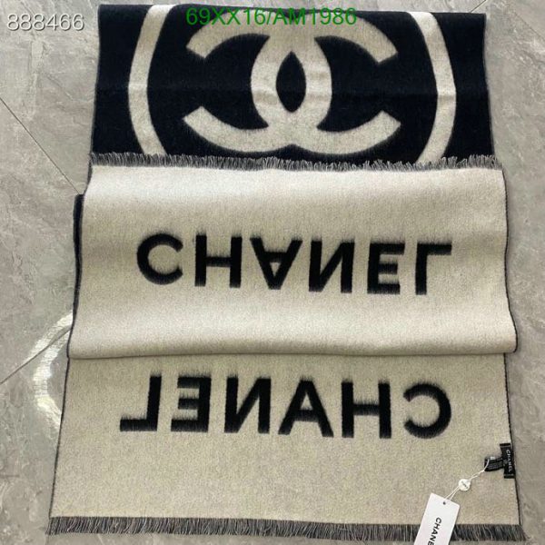 Chanel Replica Large CC Scarf Stole Black White