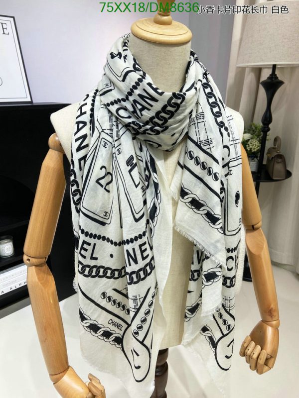 Chanel Replica Cashmere Black & White Long Square Scarf