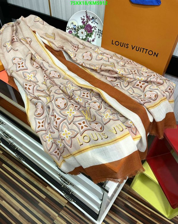 Louis Vuitton Replica Cashmere Monogram Cascade 90 Square Scarf