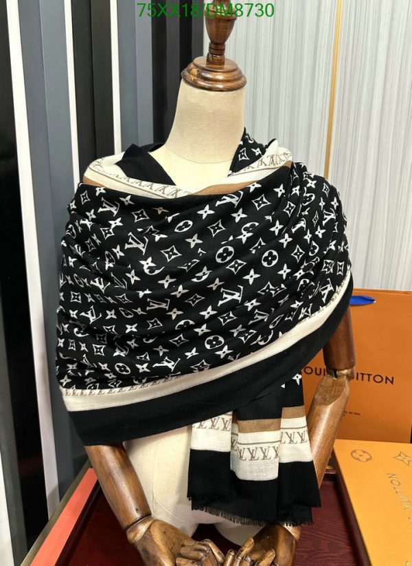 Louis Vuitton Replica Black Cashmere Monogram Scarf