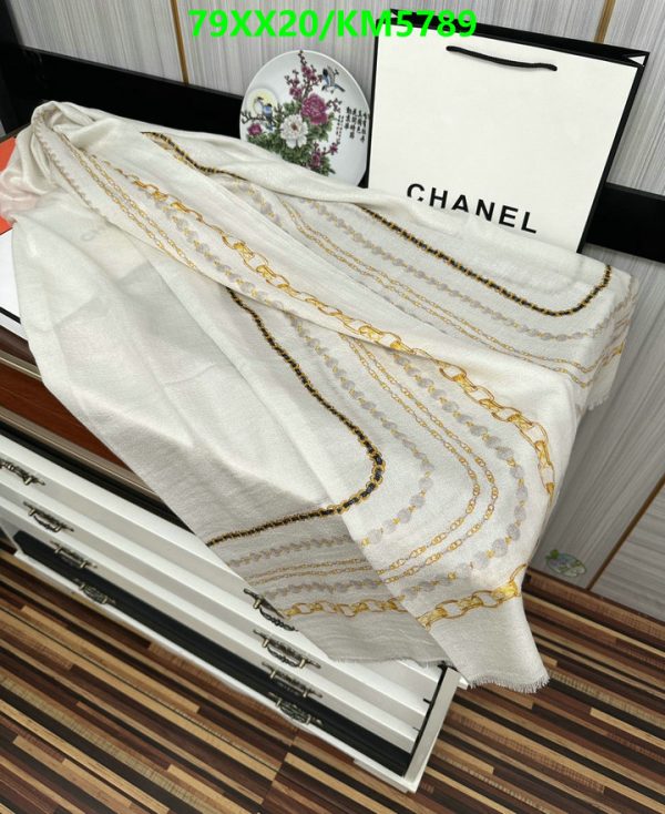 Chanel Replica Pearl Chain Cashmere Square Scarf