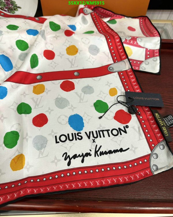 Louis Vuitton Replica LV X YK Silk Monogram Dots Scarf 90