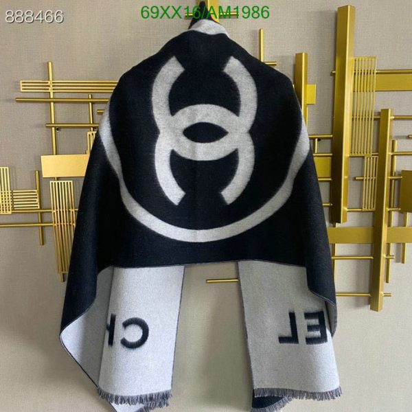 Chanel Replica Large CC Scarf Stole Black White