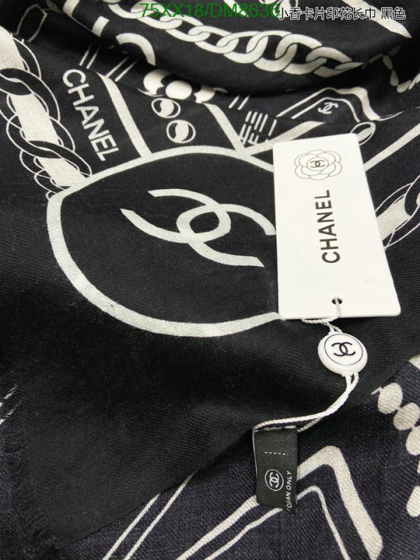 Chanel Replica Cashmere Black & White Long Square Scarf