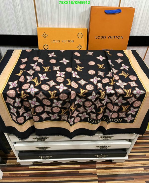 Louis Vuitton Replica Cashmere Monogram Cascade 90 Square Scarf