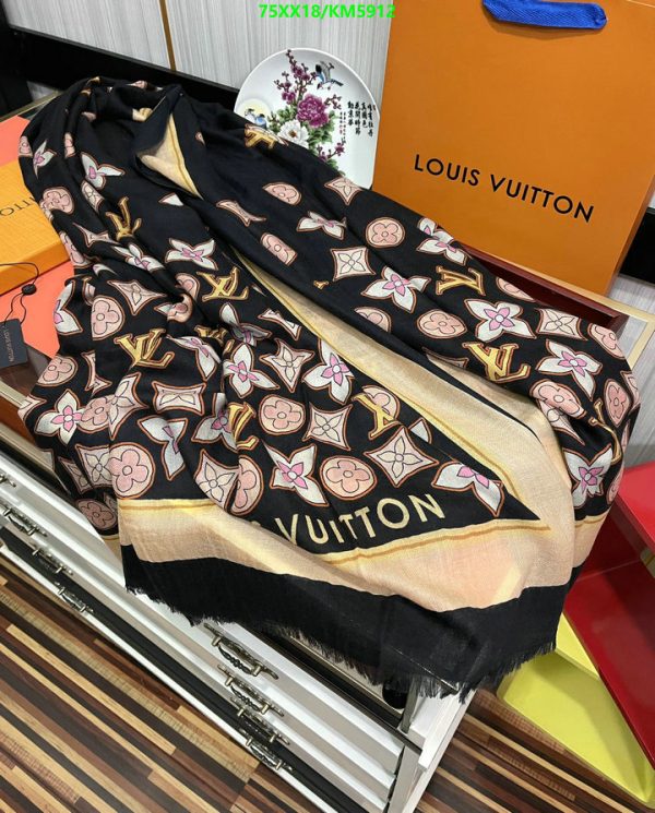 Louis Vuitton Replica Cashmere Monogram Cascade 90 Square Scarf