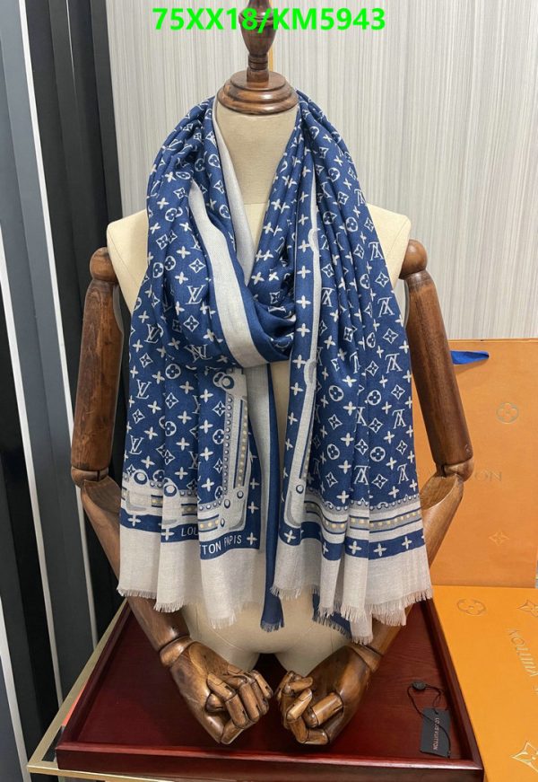 Louis Vuitton Replica Monogram Cashmere Denim Scarf/Shawl