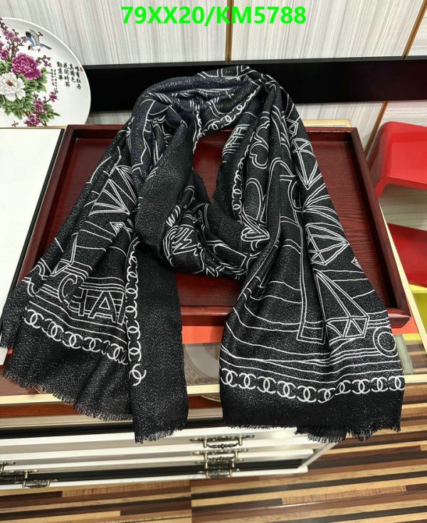 Chanel Replica Cashmere Black Square Silk Twill Scarf