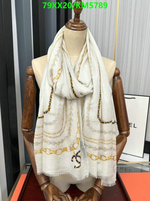 Chanel Replica Pearl Chain Cashmere Square Scarf