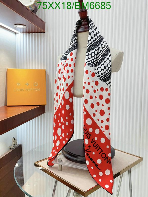 Louis Vuitton Replica LV x YK Kusama Infinity Dots Scarf Red White