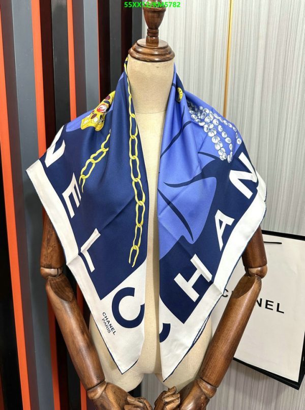 Chanel Replica Silk Hand Rolled Graphic Print Scarf