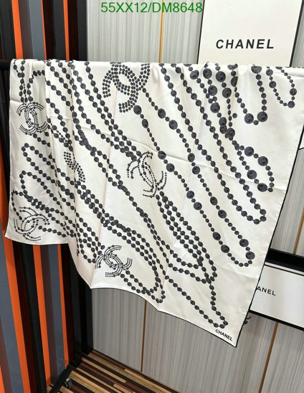 Chanel Replica Square 90 Silk White and Black Scarf