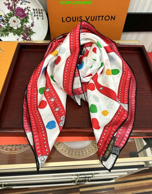 Louis Vuitton Replica LV X YK Silk Monogram Dots Scarf 90