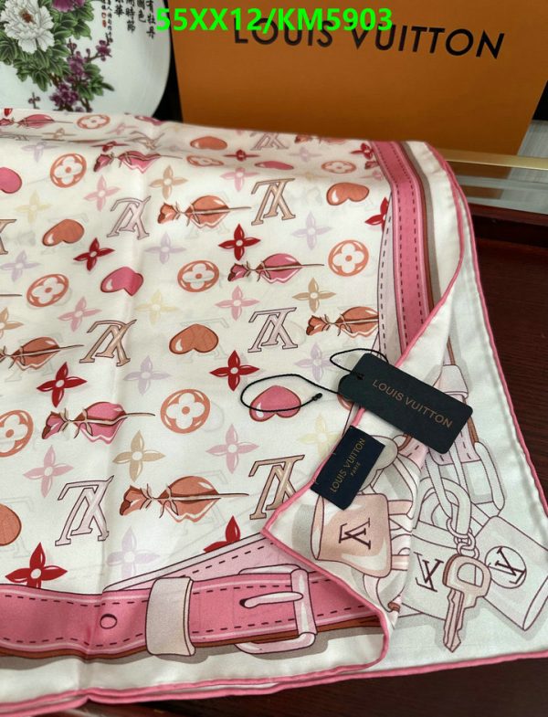 Louis Vuitton Replica Pink Heart Flower Lips VL Logo Print