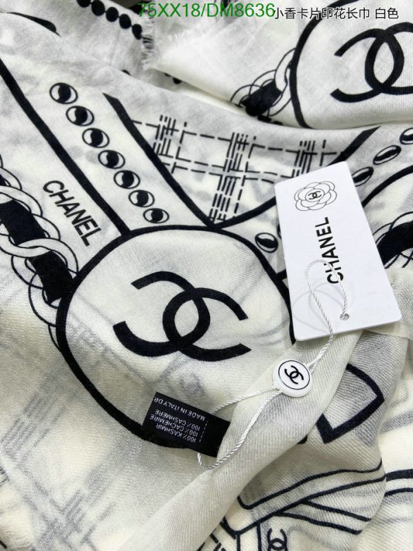 Chanel Replica Cashmere Black & White Long Square Scarf