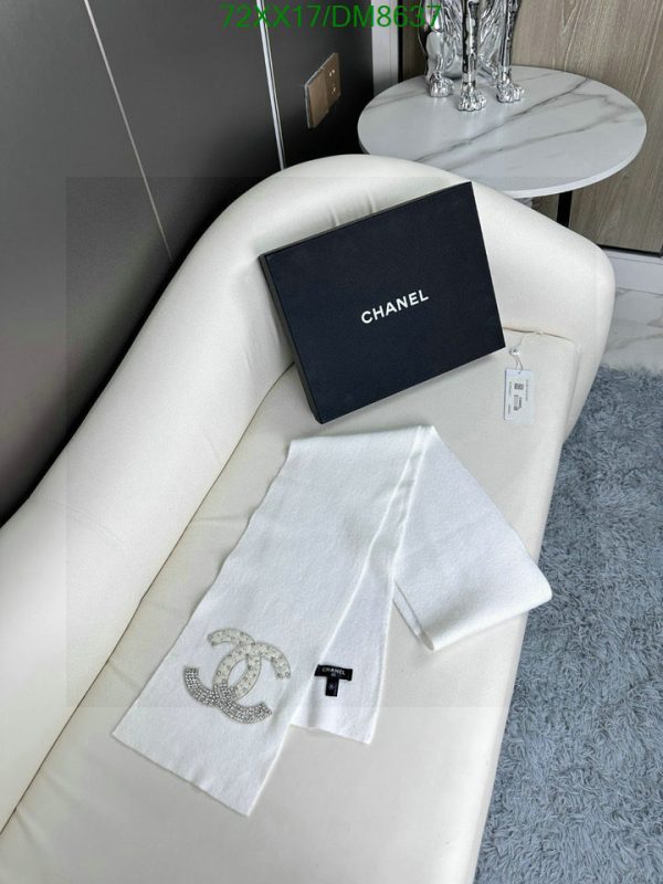 Chanel Replica Cashmere CC Crystal Scarf Black & White