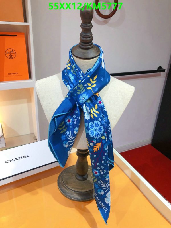 Chanel Replica Blue Flowers CC Double Face Square