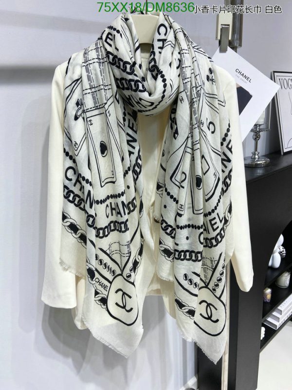 Chanel Replica Cashmere Black & White Long Square Scarf