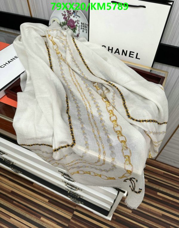 Chanel Replica Pearl Chain Cashmere Square Scarf